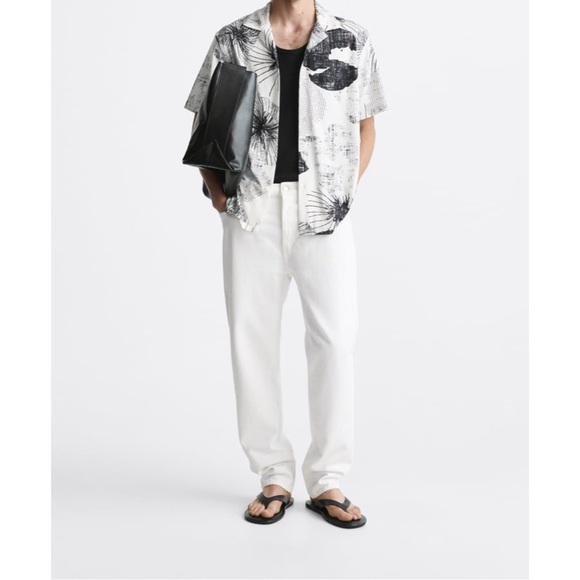 ZARA ~ABSTRACT PRINT STRETCH SHIRT (NWT) - Picture 8 of 10